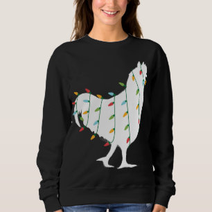 Christmas for Animal Lover Christmas Lights Chicke Sweatshirt