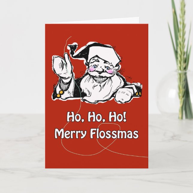 Christmas for Dental Hygienist, Merry Flossmas Holiday Card (Front)