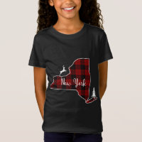 Christmas for Family Red Plaid Deer Tree New York