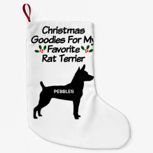 Christmas For Favourite Rat Terrier Dog Small Christmas Stocking