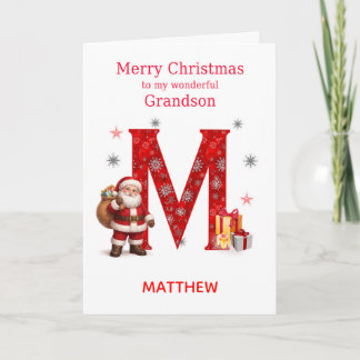 Christmas For Grandson Add A Name Holiday Card