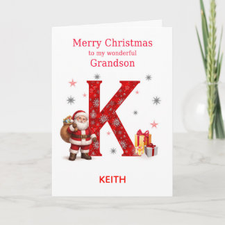 Christmas For Grandson Add A Name Holiday Card