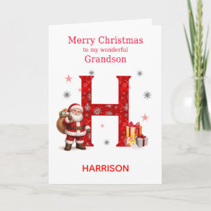 Christmas For Grandson Add A Name Holiday Card