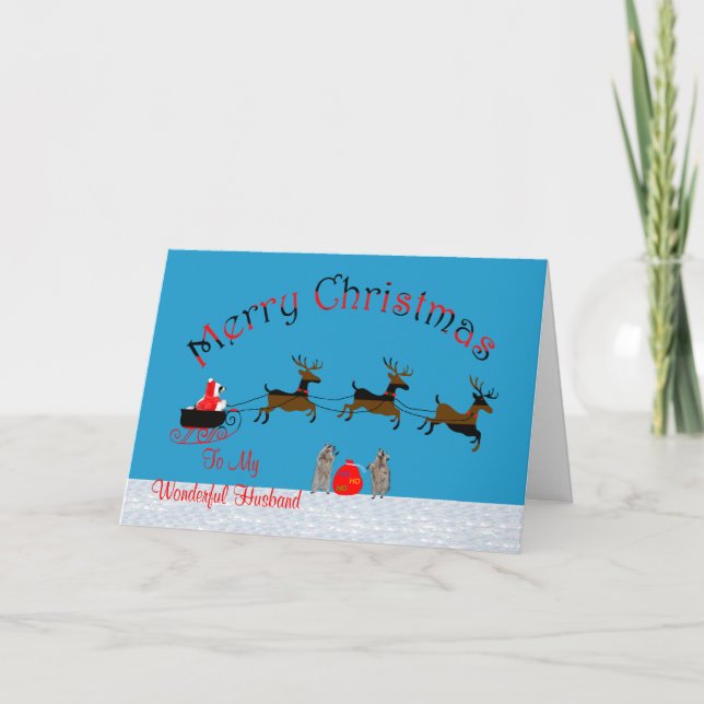 Christmas For Husband Greeting Card (Front)