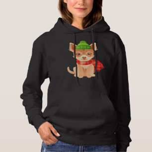 Christmas For Kids Cute Chihuahua Winter Hat Scarf Hoodie