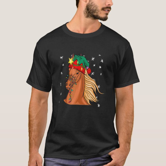 Christmas for men women kids ELF Horse T-Shirt (Front)