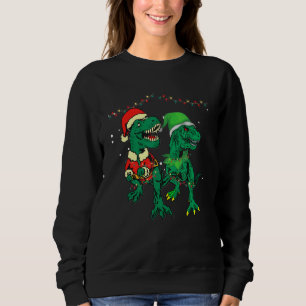 Christmas for men women kids Santa ELF Dinosaur Sweatshirt