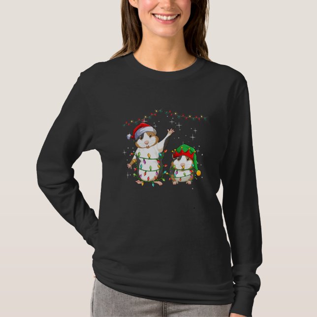 Christmas for men women kids Santa ELF Guinea Pig T-Shirt (Front)
