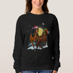 Christmas for men women kids Santa ELF Horse Sweatshirt