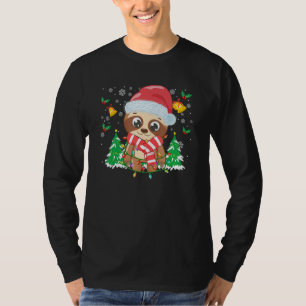 Christmas For Men Women Kids Santa Sloth T-Shirt