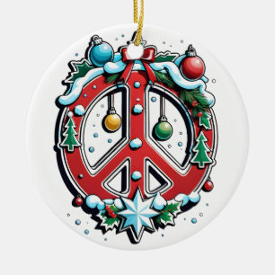 Christmas For Peace Ceramic Tree Decoration