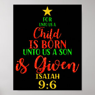 Christmas For Unto Us A Child Is Born Xmas Christi Poster