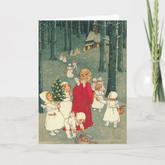 Christmas Forest Angels Holiday Card