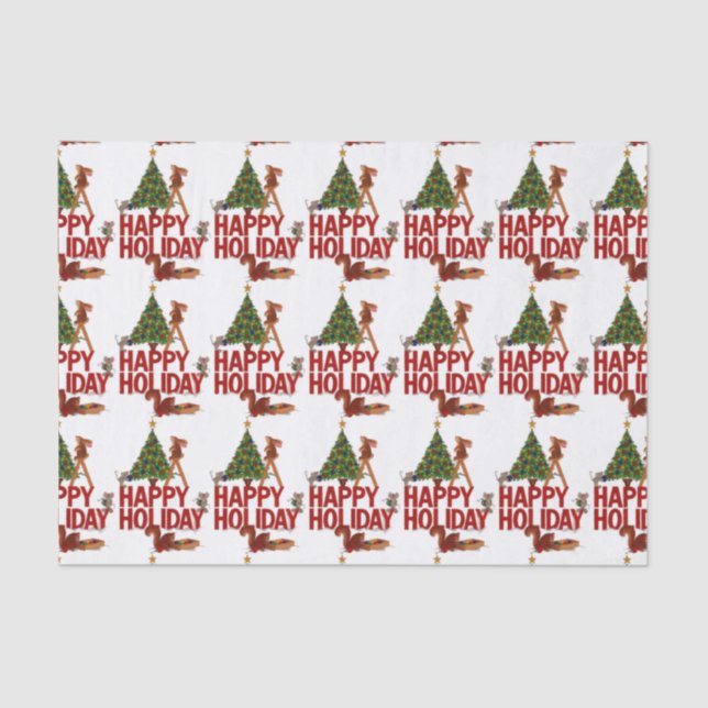 Christmas Forest Animals Tissue Paper (Front)