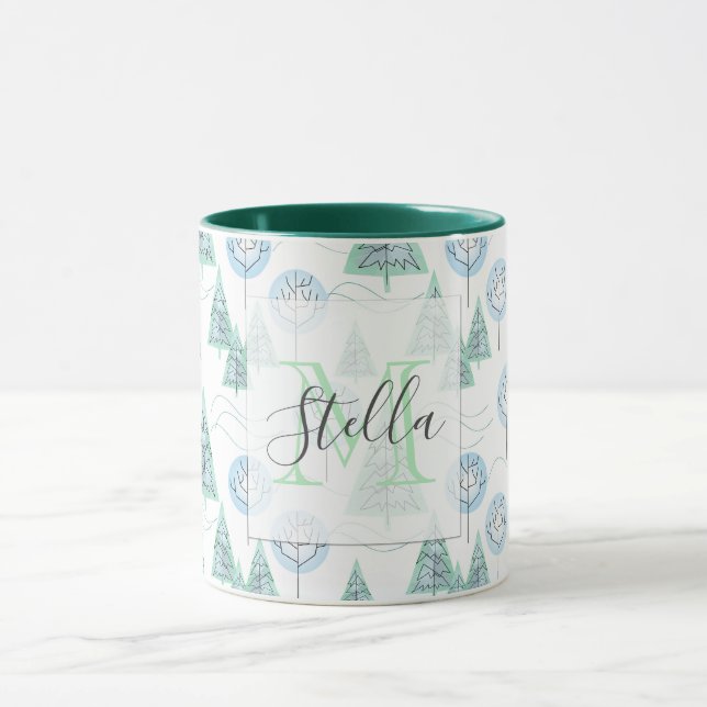 Christmas forest, Christmas trees, trees, snow Mug (Center)