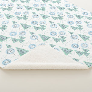 Christmas forest, Christmas trees, trees, snow Sherpa Blanket