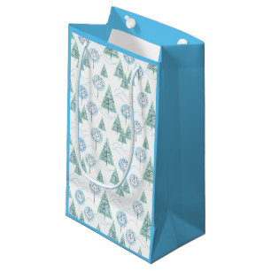 Christmas forest, Christmas trees, trees, snow Small Gift Bag