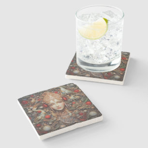 Christmas Forest Fairy Spanish Teracota No 2 Stone Coaster
