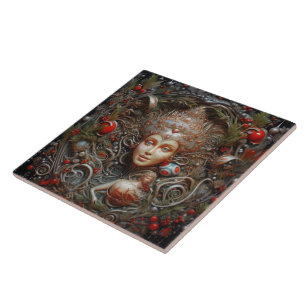 Christmas Forest Fairy Spanish Teracota No 3 Tile