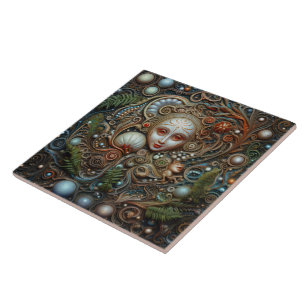 Christmas Forest Fairy Spanish Teracota Tile