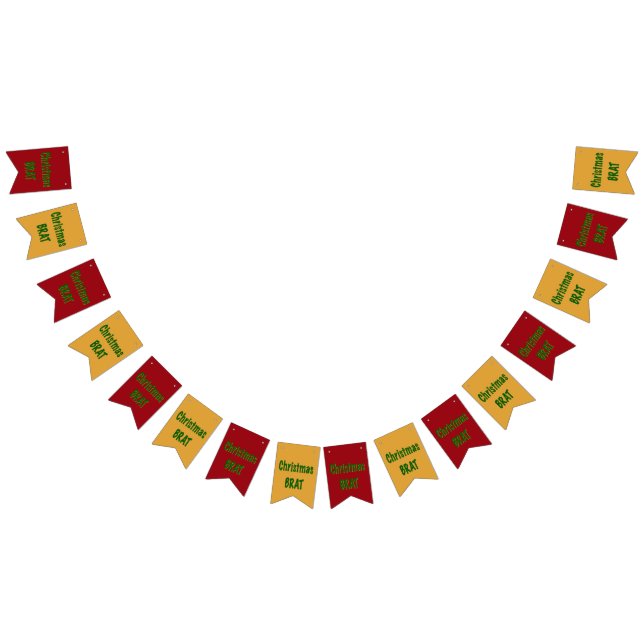 Christmas Forest Green Brat On Gold And Red Bunting (All)
