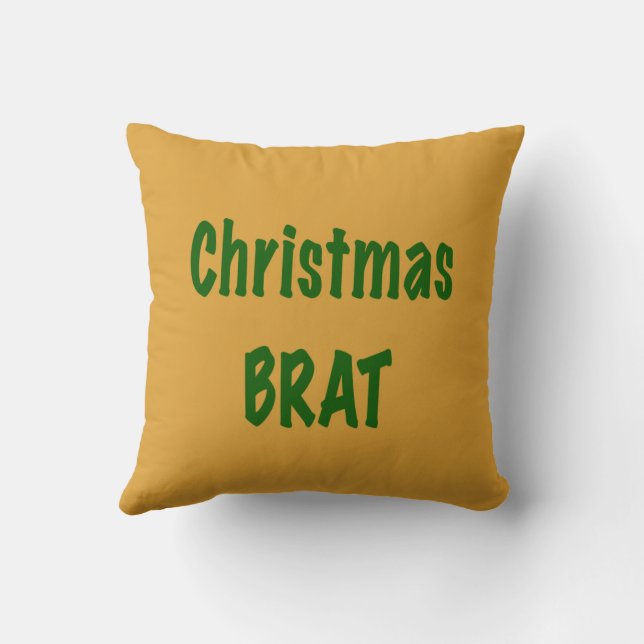 Christmas Forest Green Brat On Gold Cushion (Back)