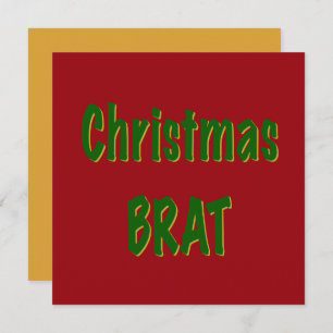 Christmas Forest Green Gold Brat On Crimson Red Card