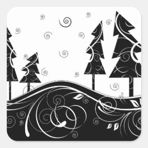 Christmas Forest Square Sticker