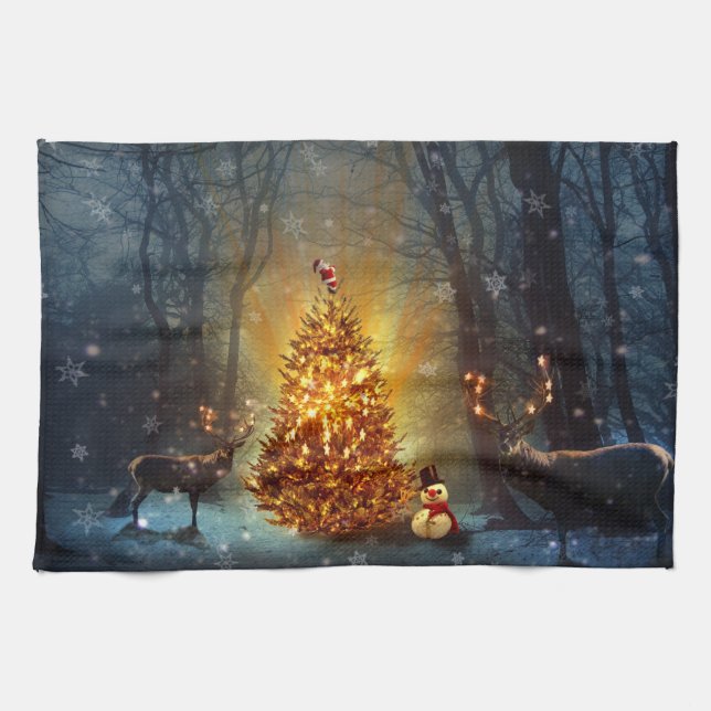 Christmas Forest                                 . Tea Towel (Horizontal)