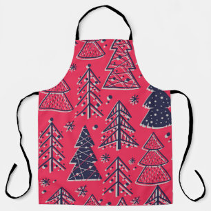 Christmas Forest: Winter Silhouette Wallpaper. Apron