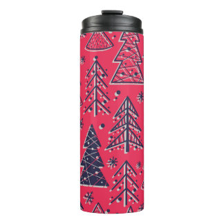 Christmas Forest: Winter Silhouette Wallpaper. Thermal Tumbler