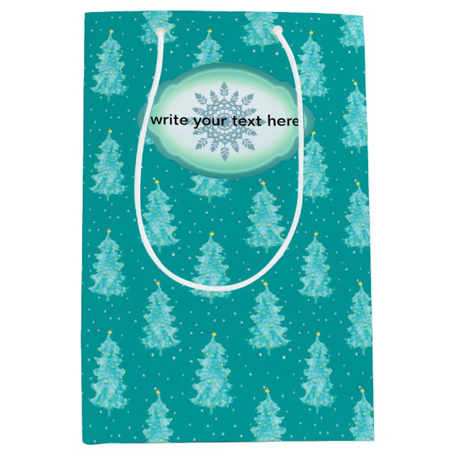 Christmas Forest Wrapping Paper Medium Gift Bag (Front)