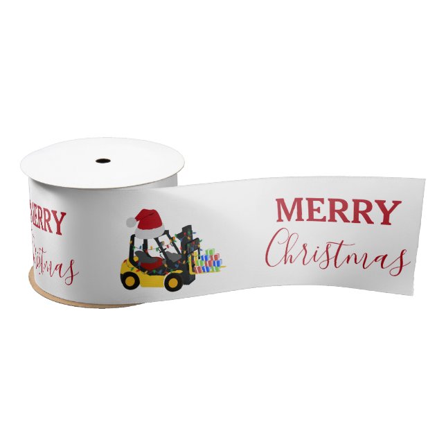 Christmas Forklift Truck  Satin Ribbon (Spool)