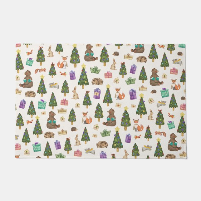 Christmas Forrest Pattern Doormat (Front)