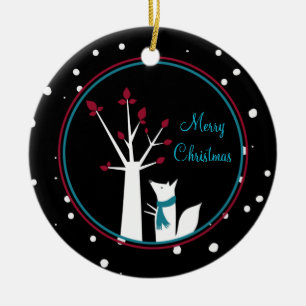 Christmas Fox and Tree From Our House To Yours Ceramic Tree Decoration