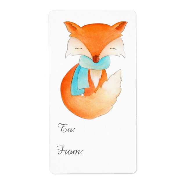 Christmas fox cub gift tag (to and from) (Front)