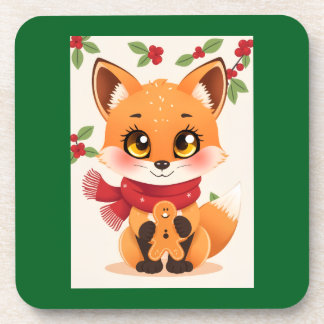 Christmas Fox decor Coaster