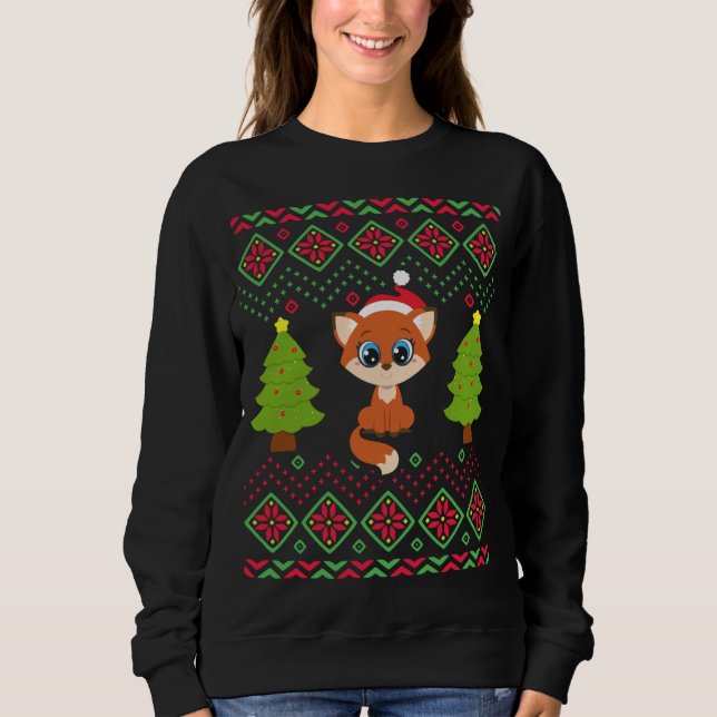 Christmas Fox Funny Classic Ugly Sweater Love Foxe (Front)