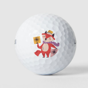 Christmas fox golf balls