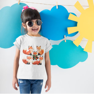 Christmas Fox - Group of Cute Foxes Baby T-Shirt