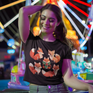 Christmas Fox - Group of Cute Foxes T-Shirt