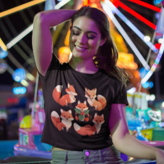 Christmas Fox - Group of Cute Foxes T-Shirt