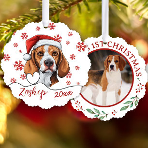 Christmas Fox Hound Dog Personalised Tree Decoration Card