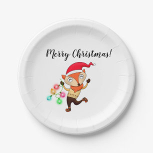 Christmas Fox Paper Party Plates