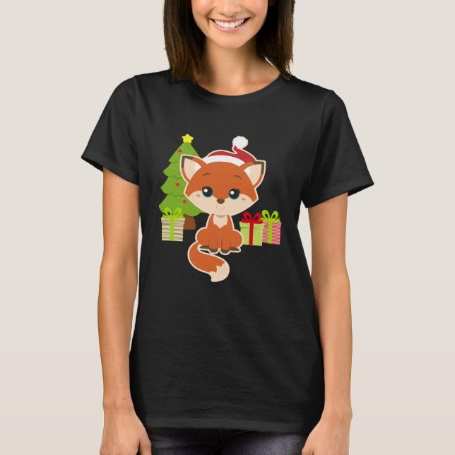 CHRISTMAS FOX Toddler Girls Kid Cute Wolf Dog  Mom T-Shirt (Front)