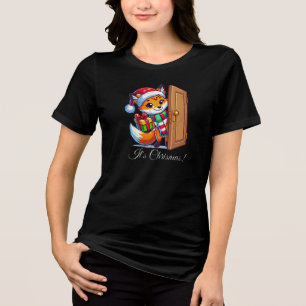 Christmas Fox Tri-Blend Shirt