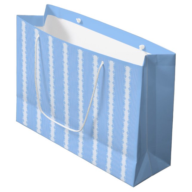 Christmas Fractal Pastel Blue Stripes Gift Bag  (Front Angled)