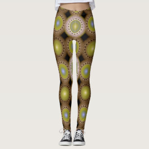 Christmas fractal pattern leggings