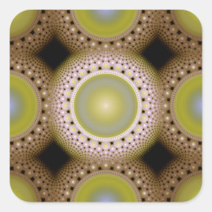 Christmas fractal pattern square sticker
