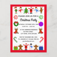 Christmas Frame #3 Invitation Postcard